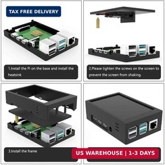 Raspberry Pi 4 3.5″ Touch Screen Kit with Case & Mini Cooling Fan