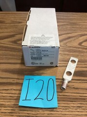 Box Of 25 Burndy YA2C2LN 2 AWG Stranded Copper 1/2″ 2-Hole Compression Cable Lug