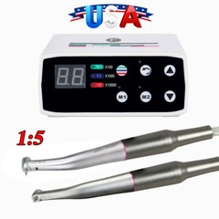 NSK Style Dental Brushless LED Electric Micro Motor/1:5 Increasing Handpiece USA