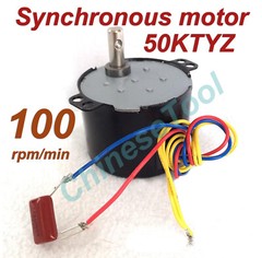 US stock Synchronous Motor 50KTYZ AC110V 120V 50/60Hz 100r/m CW/CCW 6W 0.7kgf.cm