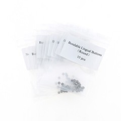 100pcs Dental Ortho Lingual Button Bondable Round/Rectangular Base Ceramic/Metal