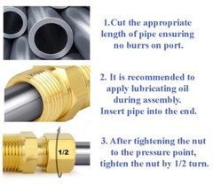Brass Coupling 1/4″ Compression ID x 1/4″ Male NPT for 1/4″ OD Tube Lead Free
