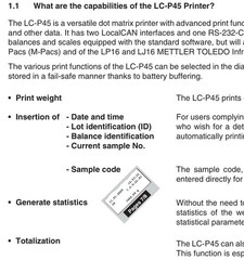 Mettler Toledo LC-P45 (LC P45) Lab Scale/Balance Printer for Physical Laboratory