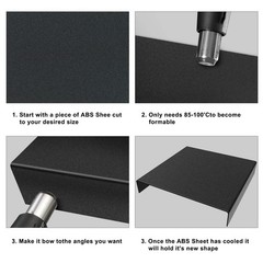 2 Pack Black ABS Plastic Sheets 12″x16″ 1/8″ Thick, Durable Moldable DIY Materia