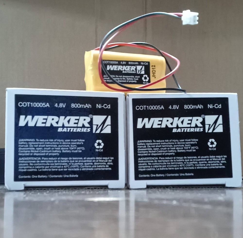 COT10005A – WERKER EMERGENCY EXIT SIGN BATTERY – 4.8V, 800mAh Ni-Cd 2-pcs. *NEW