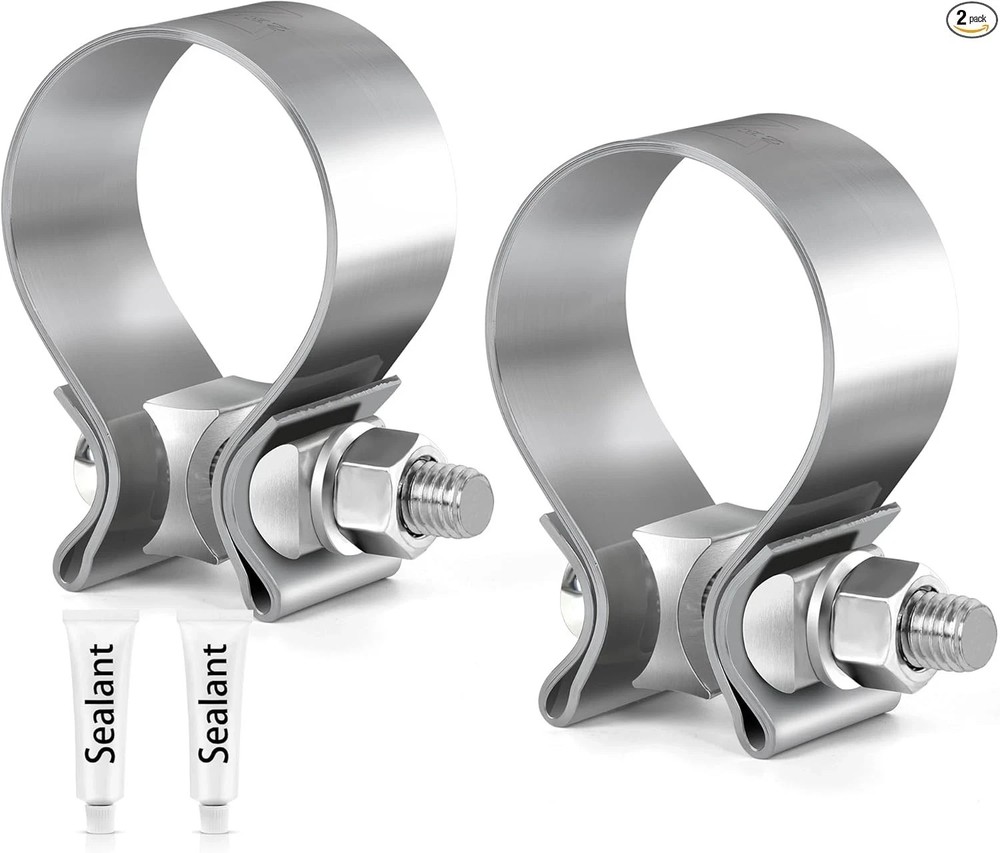 67mm 2.65 inch Exhaust Clamp Butt Joint 304 Stainless Steel Band Lap 2.65 inch