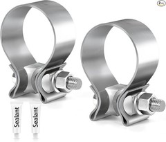 67mm 2.65 inch Exhaust Clamp Butt Joint 304 Stainless Steel Band Lap 2.65 inch