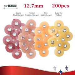 200PCS Dental finishing polishing discs 12.7mm coarse/medium/fine/superfine