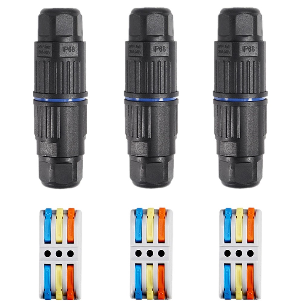 3PCS IP68 Waterproof Electrical Cable Connector, Outdoor 3 Way Junction Box, …