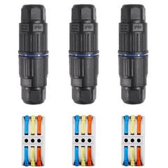 3PCS IP68 Waterproof Electrical Cable Connector, Outdoor 3 Way Junction Box, …