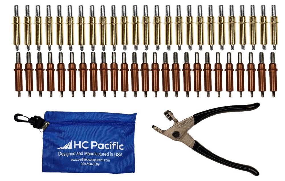 25 Each C1/8 and C3/16 Cleco Fasteners with Cleco Pliers & Pouch…