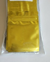 100 Durable Double-Sided Metallic Foil Flat Style Zip Locking Closure Bag 3″x4″