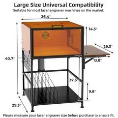 Laser Engraver Enclosure Cabinet with Exhaust Fan 6000RPM & Foldable Panel