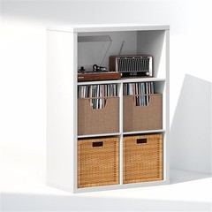 Pemberly Row 5-Cube Engineered Wood Media Storage Organizer in White