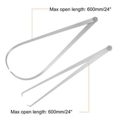 2pcs Firm Joint Inside/Outside Caliper 600mm 24 Inch Tool Steel Measurement Tool