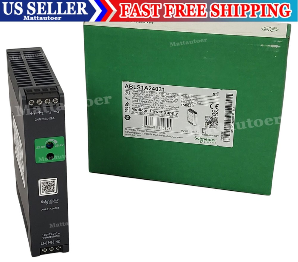 Schneider ABLS1A24031 Regulated Power Supply 100-240V AC, 24V 3.1 A Single Phase