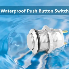 Zorfeter 6 Pcs 12mm Momentary Push Button Switch 2 (1/2 inch), Silver