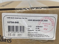 (12/Pk) AVANTOR VWR 50mL Graduated Low Form Griffin Beakers Dual Scale 10754-946