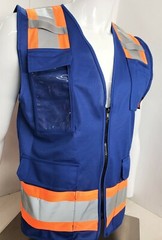 FX Two Tone Blue Safety Vest with 4 Front Pocket XSmall to 3XL