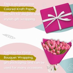 PerkHomy 17.8″ x 1,440″ (120′) Rose Red Kraft Paper Roll for Craft Bulletin B…