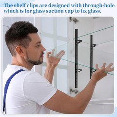 8 Pcs 40 Inch Shelf Pilaster Tracks and 24 Pcs Shelf Clips Adjustable Metal S…