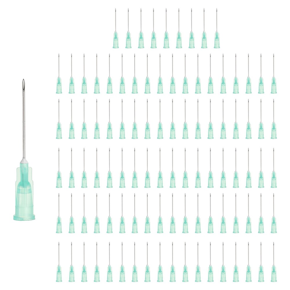 100 Pcs 21G Tip Dispensing Needle with Luer Lock 1.69″, Green