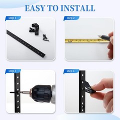 8 Pcs 40 Inch Shelf Pilaster Tracks and 24 Pcs Shelf Clips Adjustable Metal S…