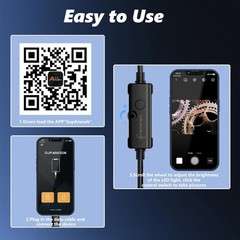 5M Endoscope Camera with Light, 1920P HD Borescope Camera with 8 LED Lights NEW