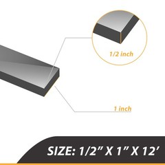 1/2 Inch Thick Neoprene Rubber Strips Heavy Duty Solid Roll 2 In x 5 Ft