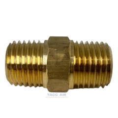 10 Pack Brass Pipe Hex Nipple Fitting 1/4″ MNPT x 1/4″ NPT Male Adapter