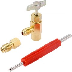 R134A Can Tap & Tank Adapter with Valve Core Remover – Durable Brass