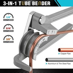 Durable 3-IN-1 Aluminum Pipe Bender for Copper, Brass, and Soft Steel Tubing