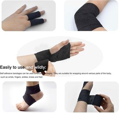 40 Rolls 2″x5yd Self-Adhesive Bandage Wrap, Black Elastic Athletic Tape