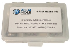 Aqua Mole (4) Pack 3/8″ NPT Button Nose Sewer Jetter Nozzle 3000 PSI 4.8 Orifice