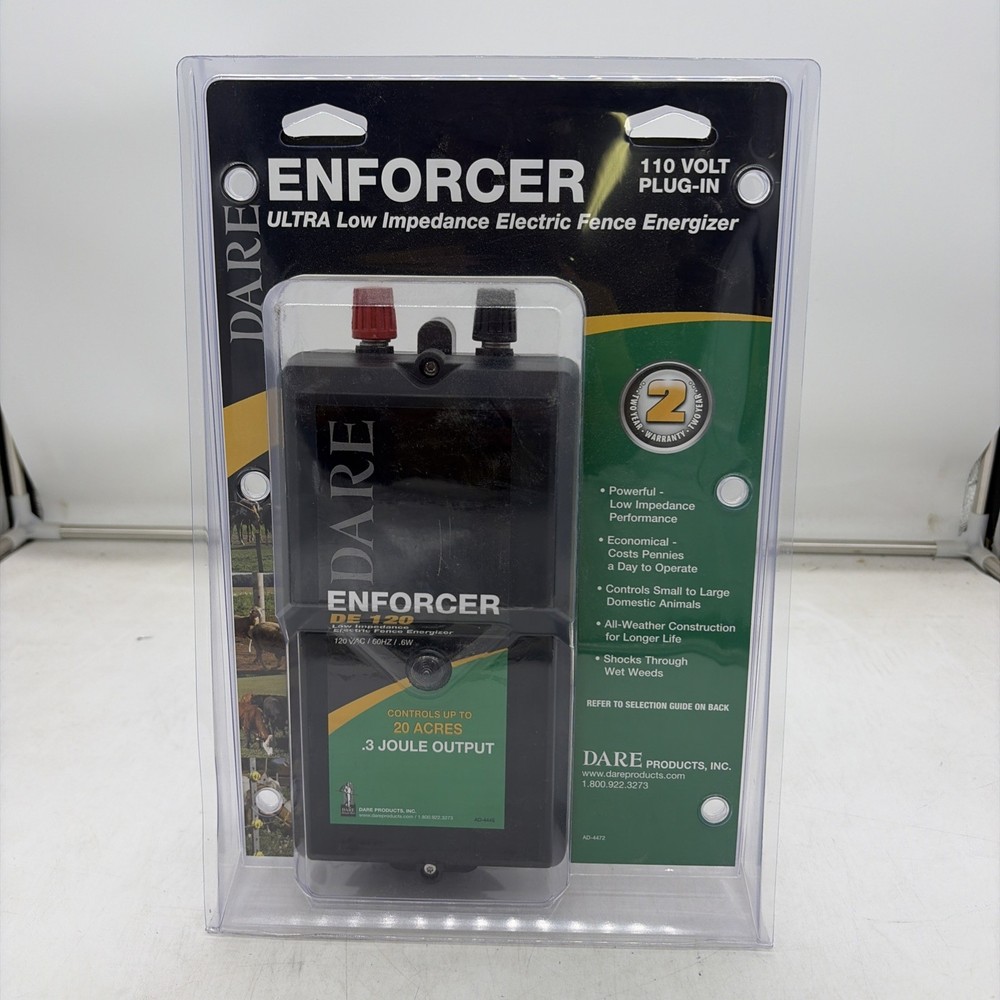 Dare Enforcer DE120 Series 110 V Electric-Powered Fence Energizer 20 acre Black