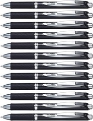 Pentel EnerGel PRO Permanent Gel Ink, FraudProof, Waterproof, 12 Pack, Black Ink