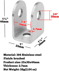 GBGS 10 Pcs U Bracket for 3/4″ Panels,Bracket Stamped 304 Stainless Steel