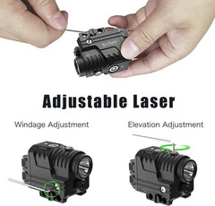 Green Beam and Flashlight for Pistol, Rechargeable Laser Light Combo