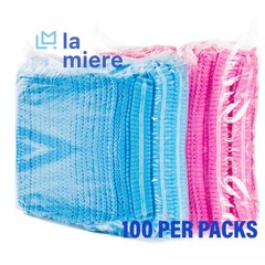 LA MIERE 100PCS Pink Disposable Non-Woven Hairnets, Bouffant Caps,