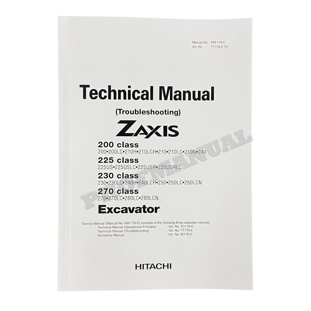 HITACHI ZX200 ZX225 Excavator Service manual Troubleshoot TT178-E-04 Big Schemes