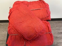 100 PIECES NEW RED INDUSTRIAL SHOP RAGS CLEANING TOWELS