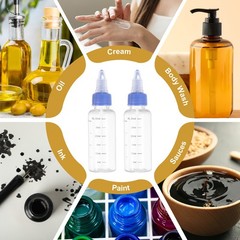 4Pack 30 Ml/1 oz Squeeze Bottles with Twist Cap Dispensing Bottle Transparent