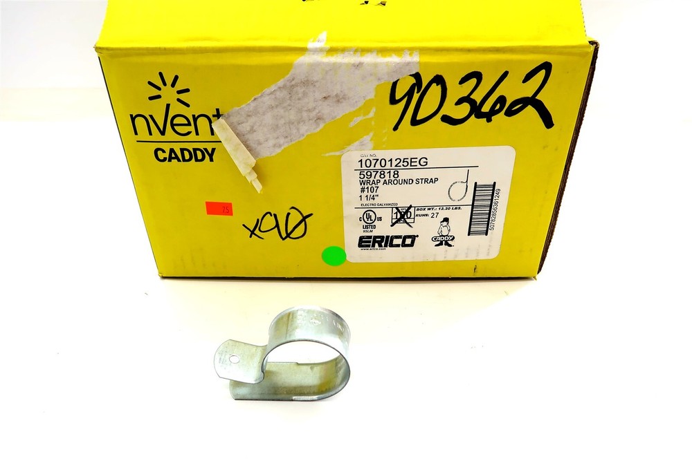 x90 ERICO CADDY 1 1/4″ Wrap Around Straps #107 for CPVC Pipe 1070125EG / 597818