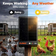 Solar Electric Fence Charger for Livestock: 0.2J 10 Miles Electric Fence Energiz