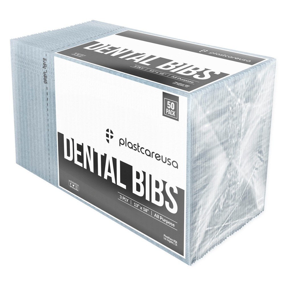 50 Gray Grey Disposable Dental Bibs, Tattoo Tray Nail Chair Bed Paper Covers