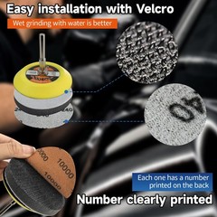 133pcs 3 Inch Sanding Disc Kit, 60-10000 Grit Wet Dry Hook & Loop Sandpaper Pads