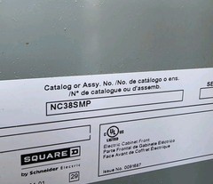 Square D NC38SMP Enclosure Cover, NQ/NF, Type 1 Surface Panelboard MPS 38″