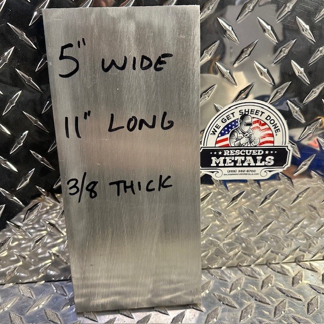 ALUMINUM 3/8″ X 5″ 6061 FLAT BAR 11″ Long Extruded Plate Mill Stock #2