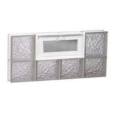 31 In. X 13.5 In. X 3.125 In. Frameless Ice Pattern Vented Glass Block Window