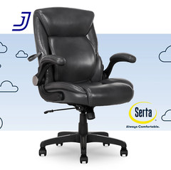 Lumbar Bonded Leather Manager Office Chair Gray Faux Leather FREE SHIP